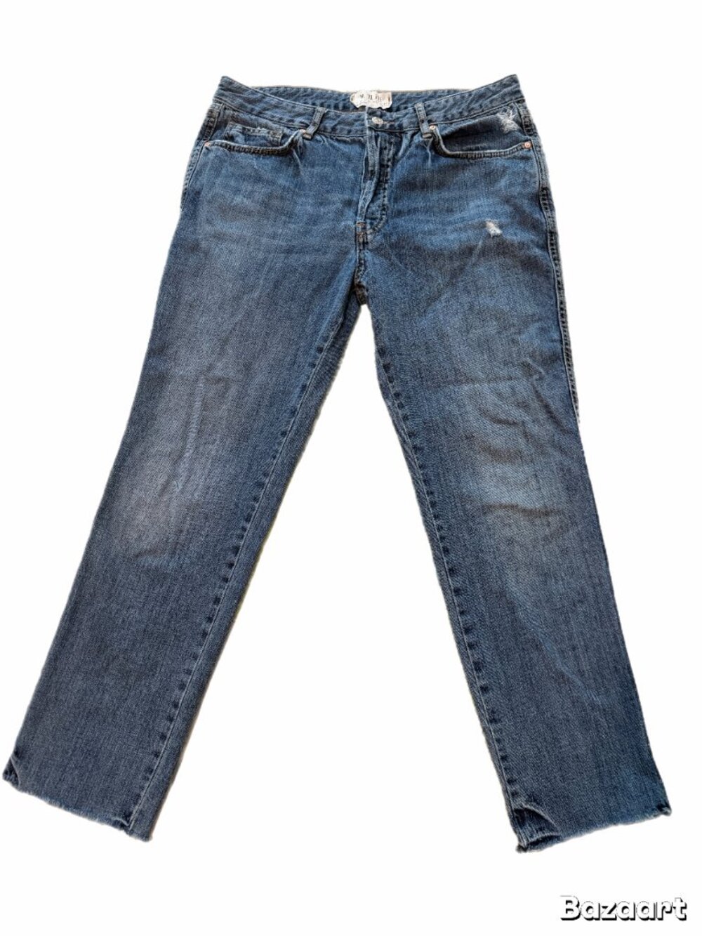 Free People We the Free Maggie Jeans Size 29 Distressed Raw Hem 100% Cotton